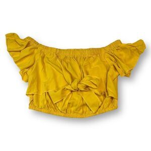 Miss Selfridge Cropped Blouse Top Size Large